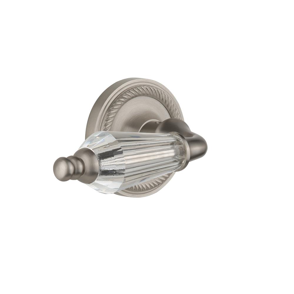 Nostalgic Warehouse ROPPRL Full Passage Set Without Keyhole Rope Rosette with Parlour Lever in Satin Nickel